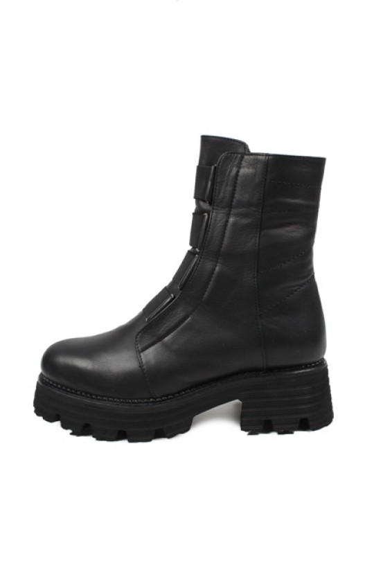 Зимние ботинки 3004KA-21 black кожа (полн мех)  з-бот