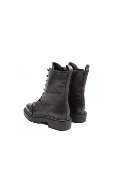 Зимние ботинки 73316-001 black кожа (полн мех)  з-бот