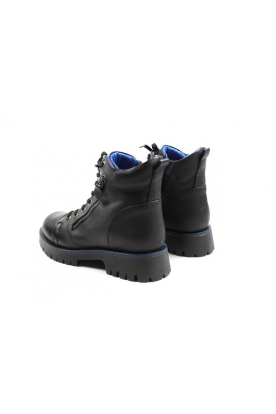 Зимові черевики D21KB-5000-KRK black шкіра (полн мех)  з-бот