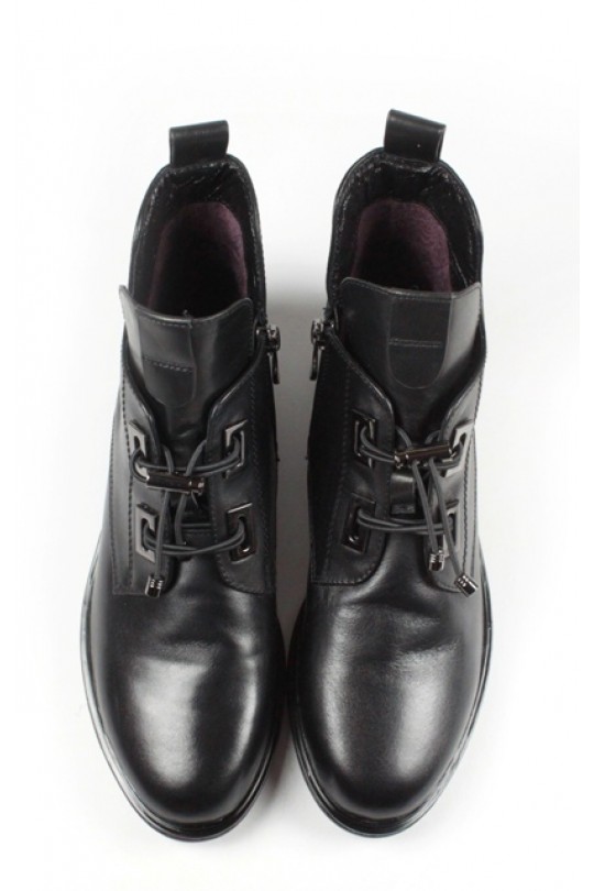 Ботинки N3290K1-986 black шкіра 
