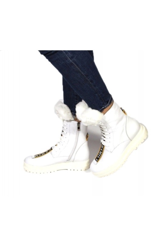 Зимний ботинок ZJ-201817-1 white кожа (полн мех)  з-бот
