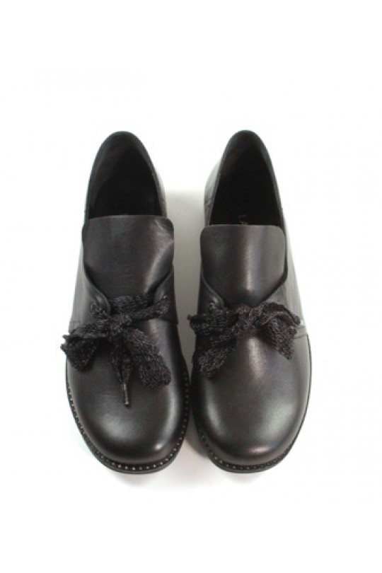 Мягкие туфли 1675-03 black кожа   т