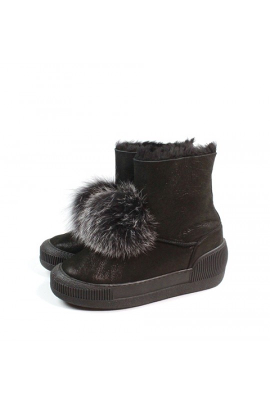 Зимний ботинок 168-19055 black кожа   з-бот