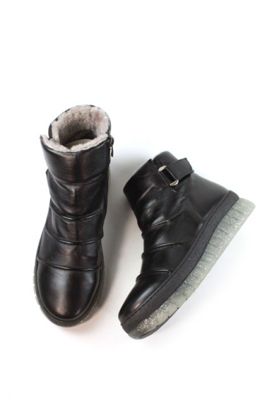 Зимний ботинок 308-91 black кожа (полн мех)  з-бот