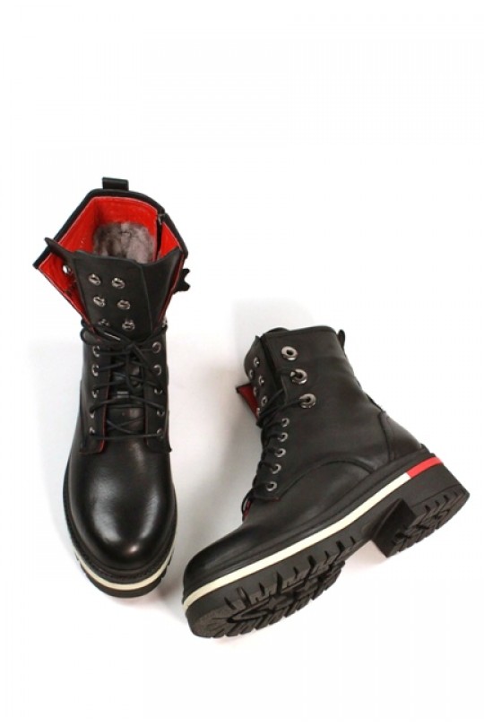 Зимний ботинок 411-140-01 black кожа   з-бот