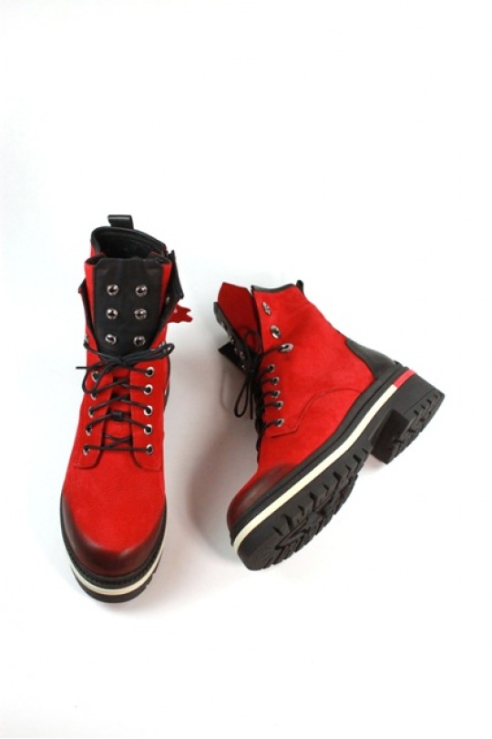 Зимний ботинок 411-140-24-01 red нубук   з-бот 