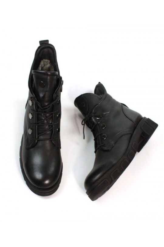 Зимний ботинок 448-1035-202 black кожа   з-бот
