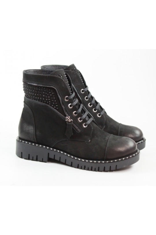 Зимний ботинок 905-1 black нубук (полн мех)  з-бот