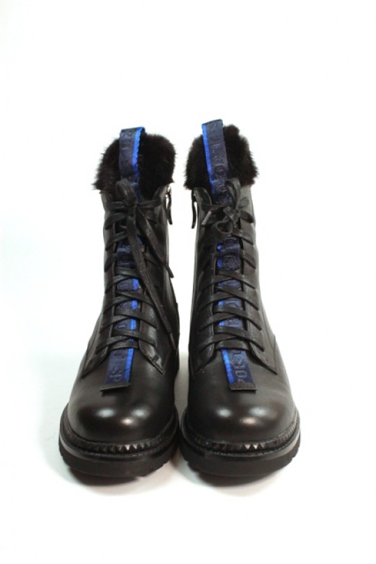 Зимний ботинок X589-6-A197M-1 black кожа (полн мех)  з-бот 