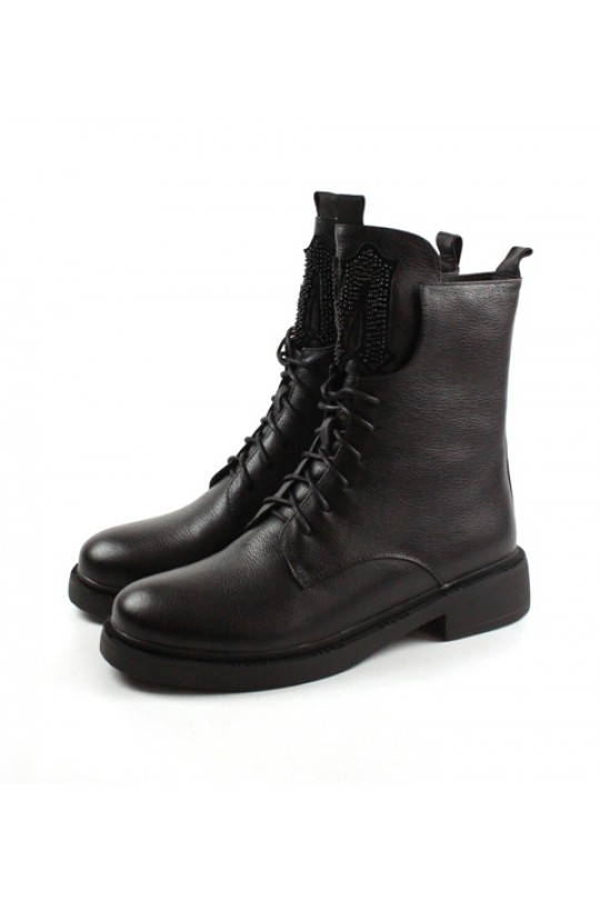 Зимний ботинок XL16-253-355AM black кожа (полн мех)  з-бот