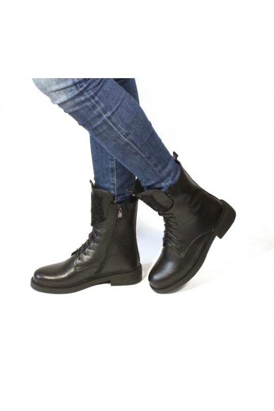 Зимний ботинок XL16-253-355AM black кожа (полн мех)  з-бот