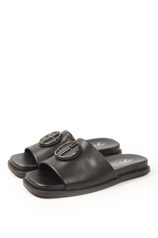 М'які шкіряні шльопанці 29726-26 black 