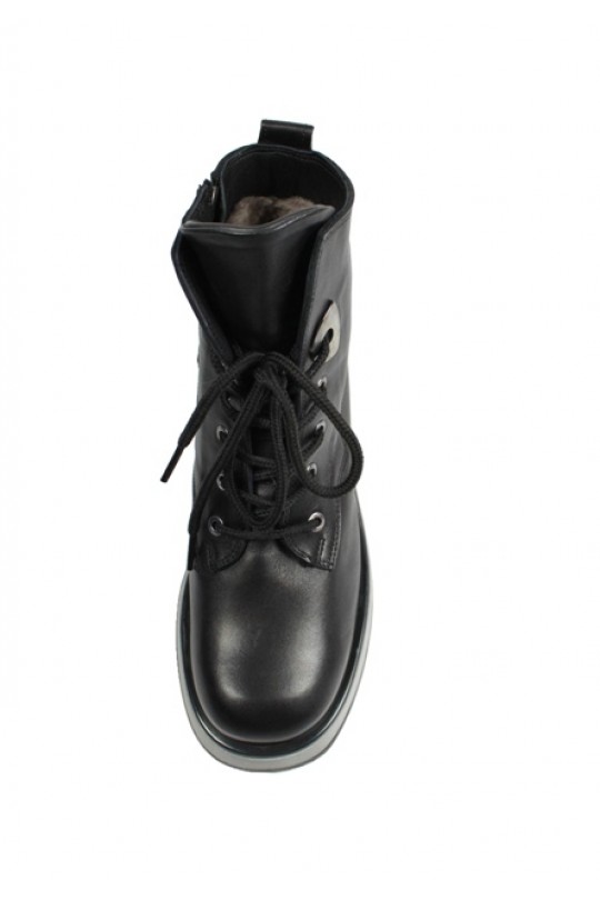Зимние ботинки 73600-001 black кожа (полн мех)  з-бот