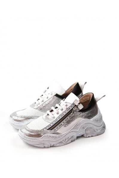 Кроссовки 10-411-90 white+silver 