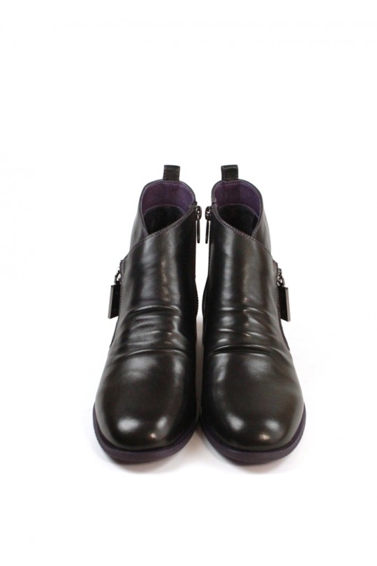 Ботинки AF3220-3-H1923 black кожа 